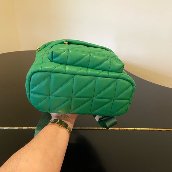 NWT Zara luxury minimalist faux leather quilted backpack chunky chain handle main image 9